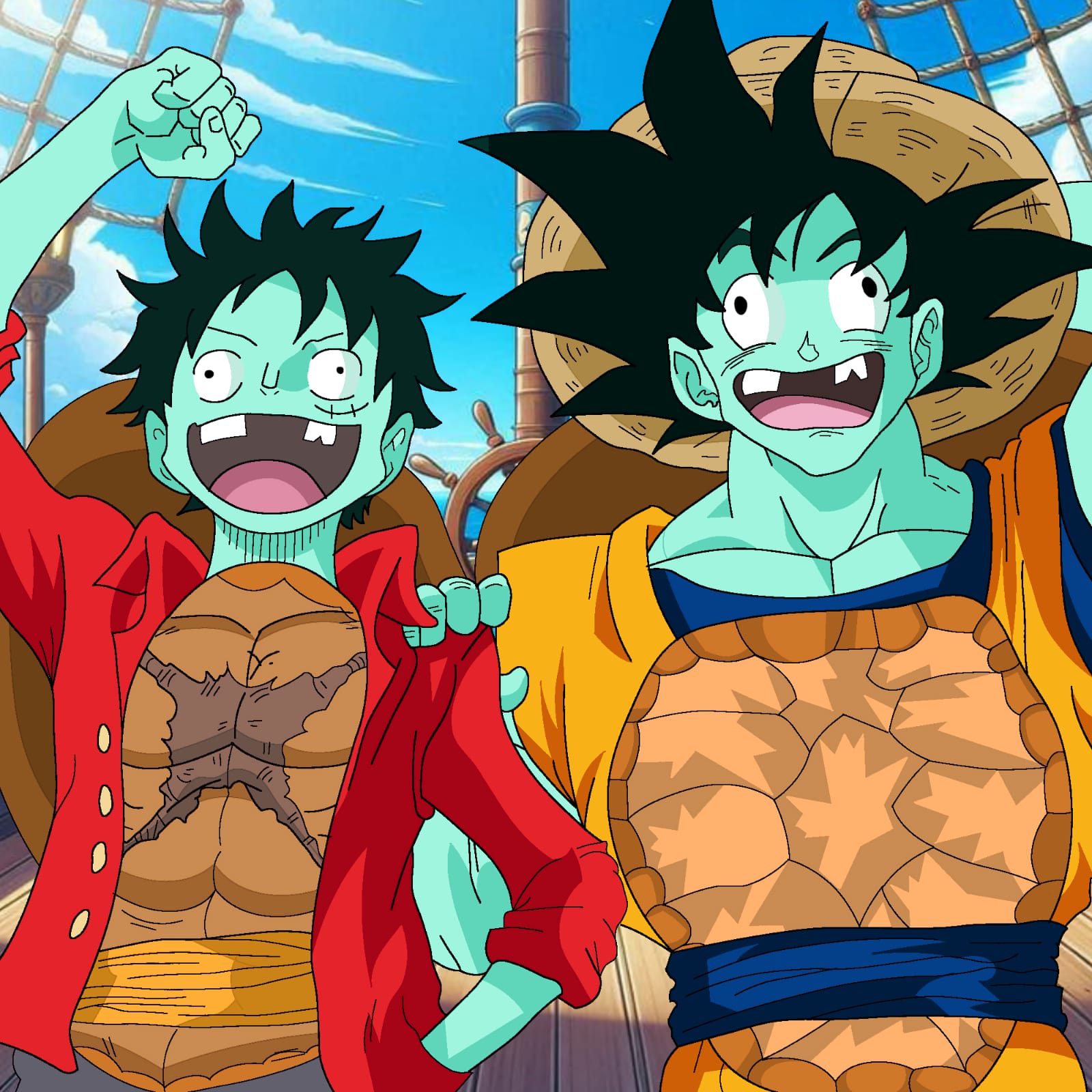 Turtle pirates on ship